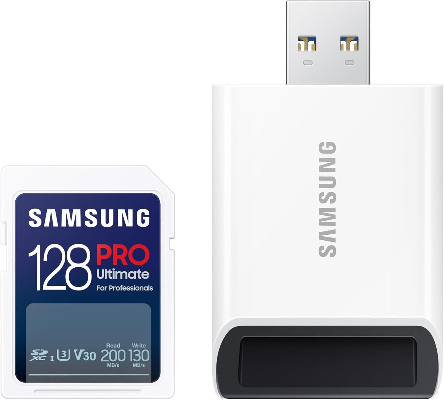 Memoria SD Samsung 128GB Pro Ultimate Clase 10 V30 Con Lector