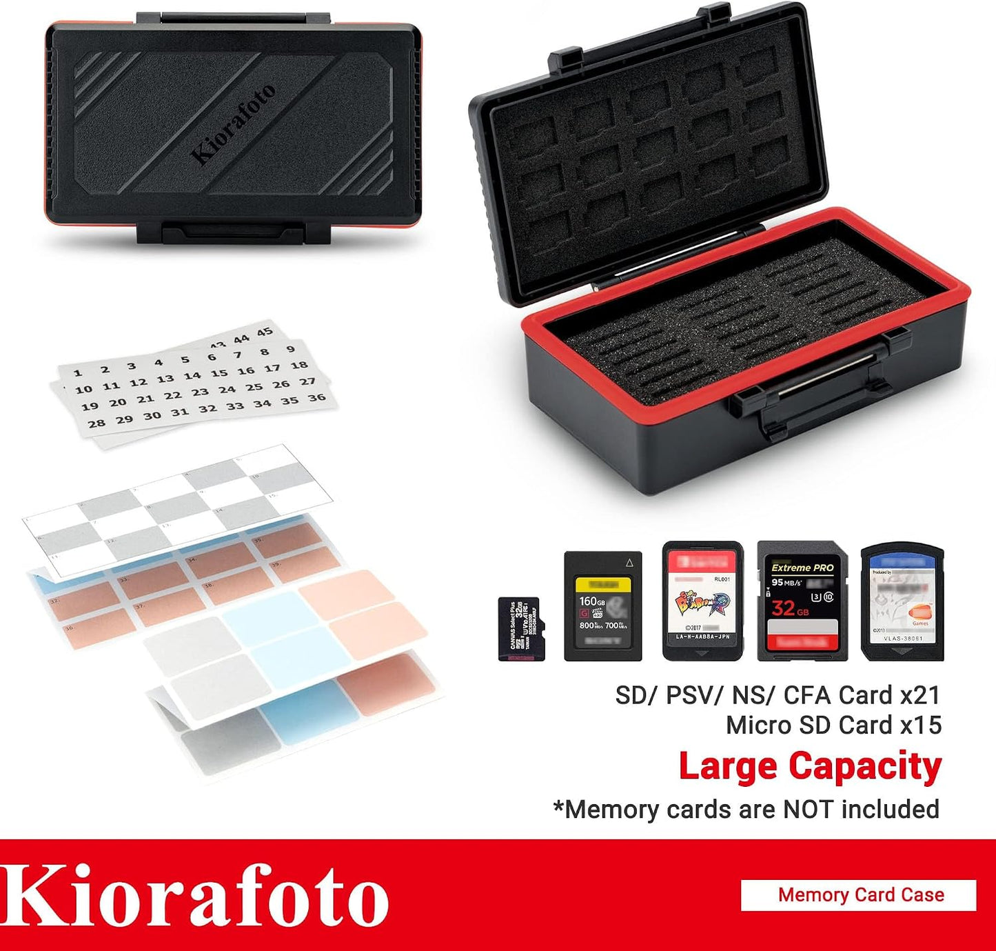 Estuche para 36 tarjetas de memoria SD y microSD