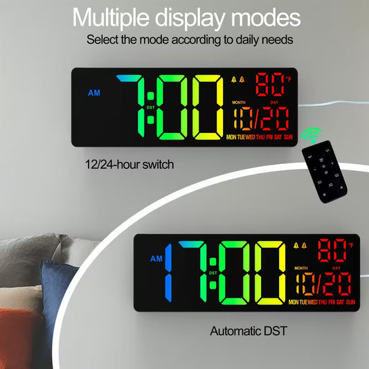 Reloj digital Grande De 40 CM Con Control Remoto Pantalla LED