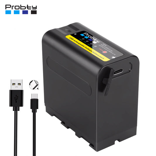 Bateria Np-f980 Exp Probty 10800mah Con Carga Usb