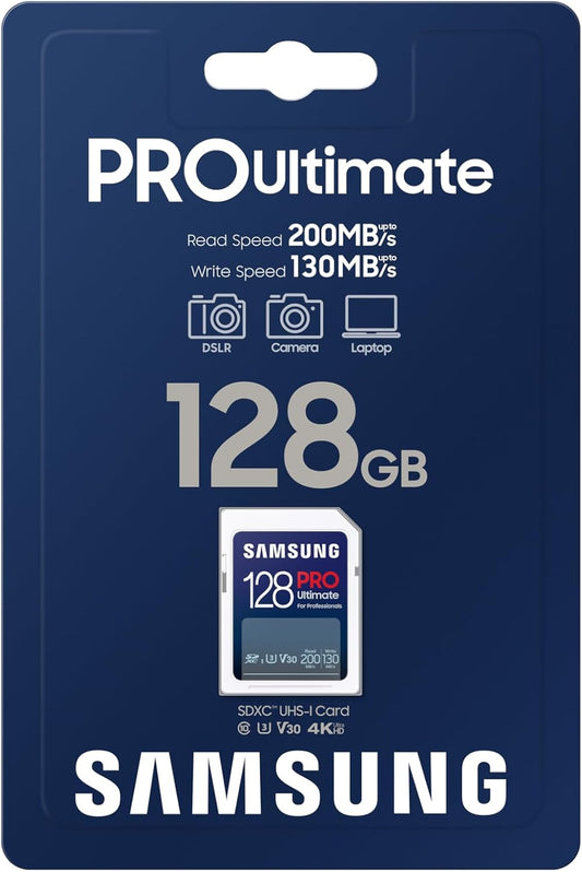 Memoria SD Samsung 128GB Pro Ultimate Clase 10 V30