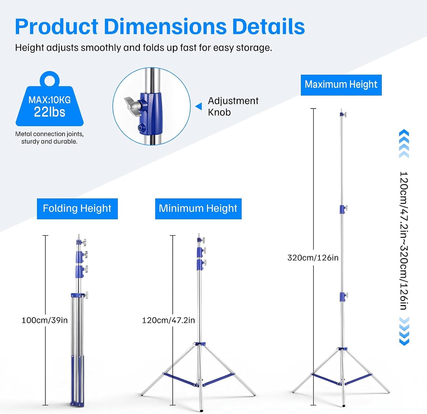 Tripode O Paral Light Stand Plateado Metalico 3.2 Mts