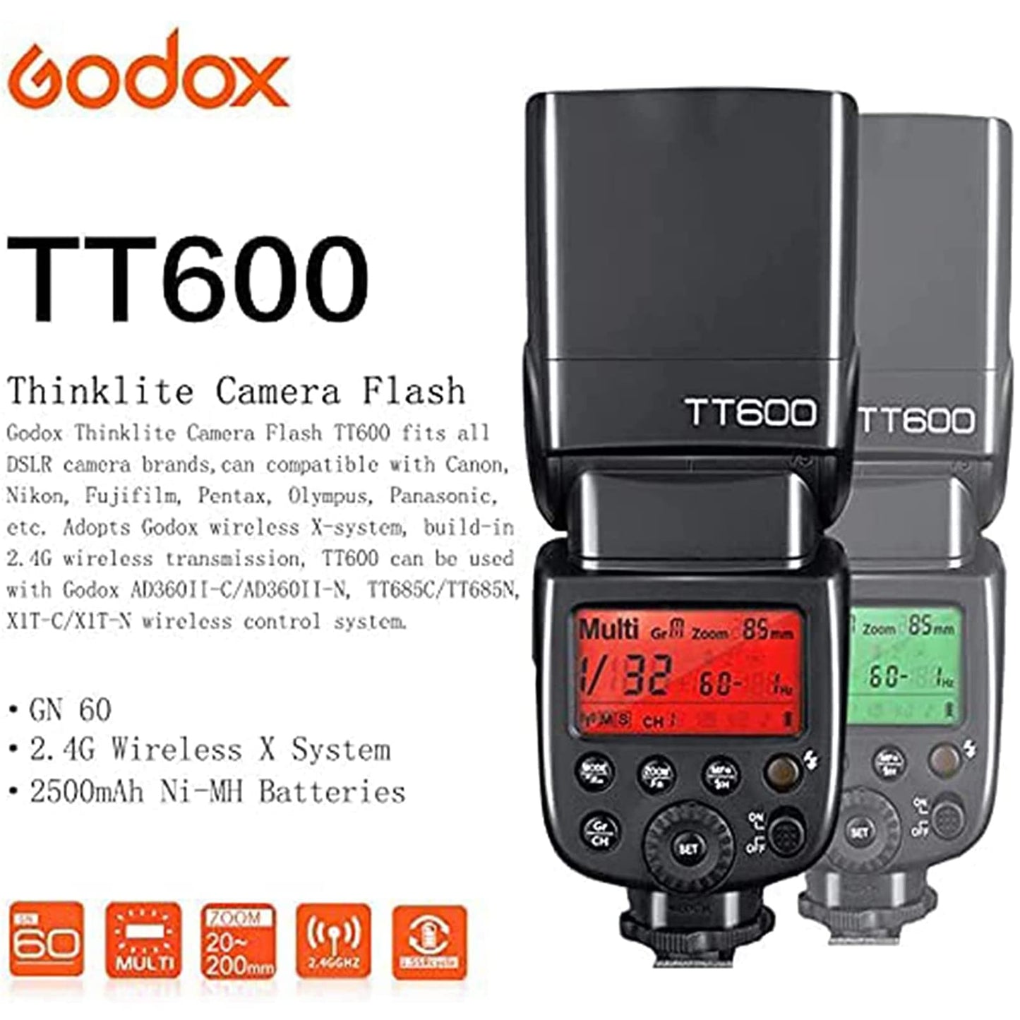 Flash Godox TT 600 Sony/Nikon/Canon