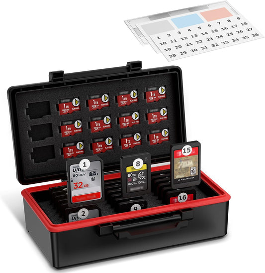 Estuche para 36 tarjetas de memoria SD y microSD
