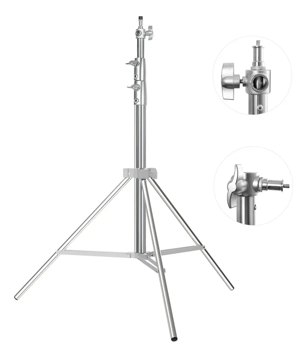 Tripode O Paral Light Stand Plateado Metalico 2.8 Mts