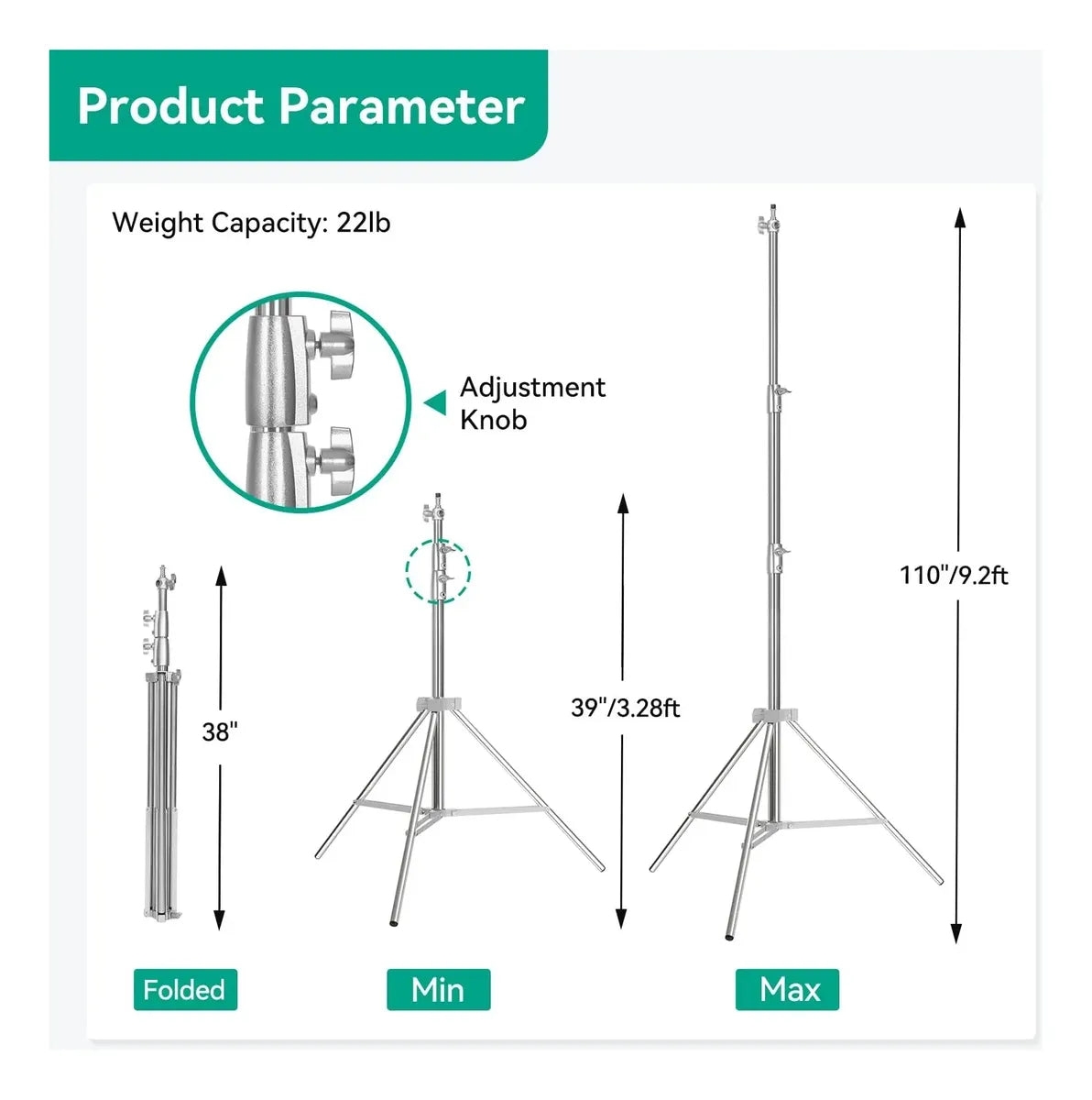 Tripode O Paral Light Stand Plateado Metalico 2.8 Mts