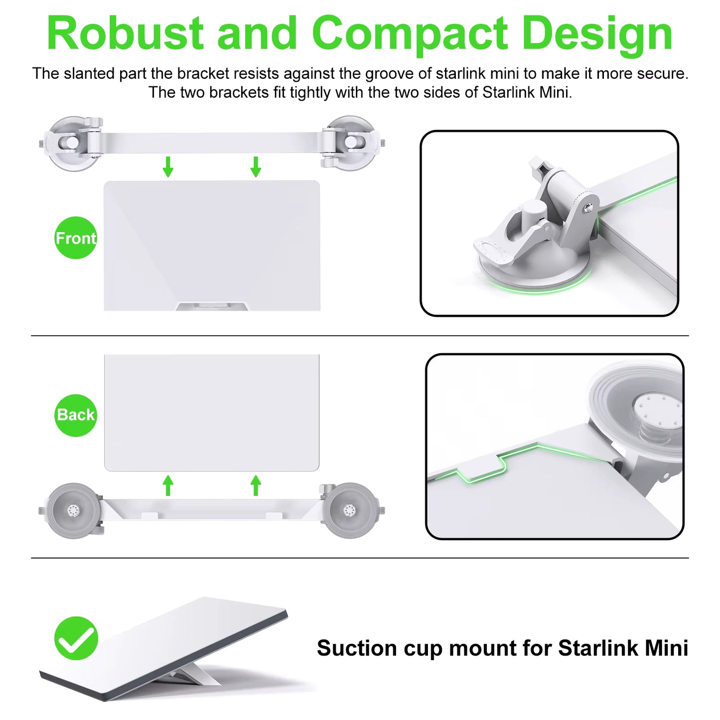 Base Starlink Mini Ventosa Para Techo De Coche