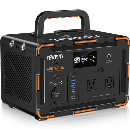 Estación de energía portátil YEWPINY, equipada con carga rápida, 600W