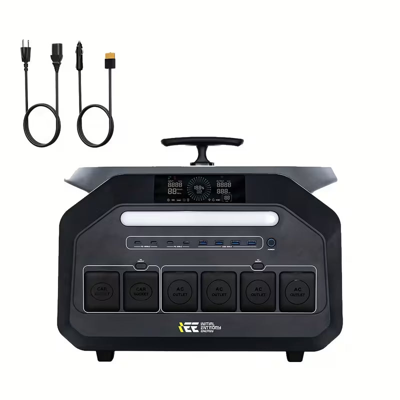Estacion De Carga IEE  2400W 2048Wh Portable C/Solar de 1000W y Carga AC de 1800W