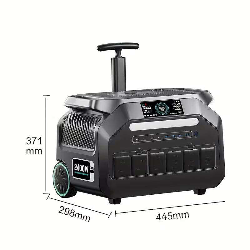 Estacion De Carga IEE  2400W 2048Wh Portable C/Solar de 1000W y Carga AC de 1800W