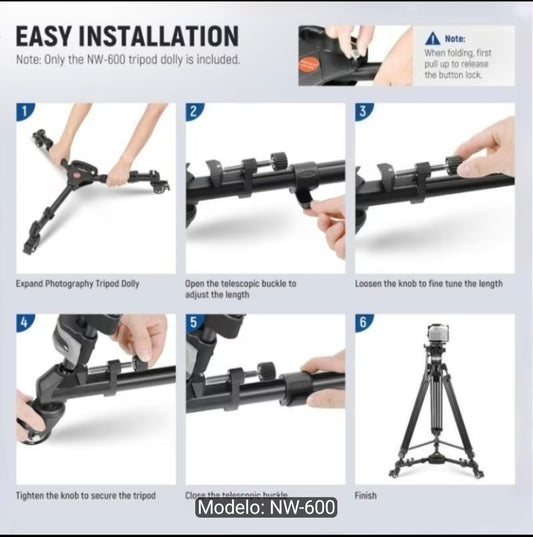 Dolly Para Tripod Con Ruedas de 2"