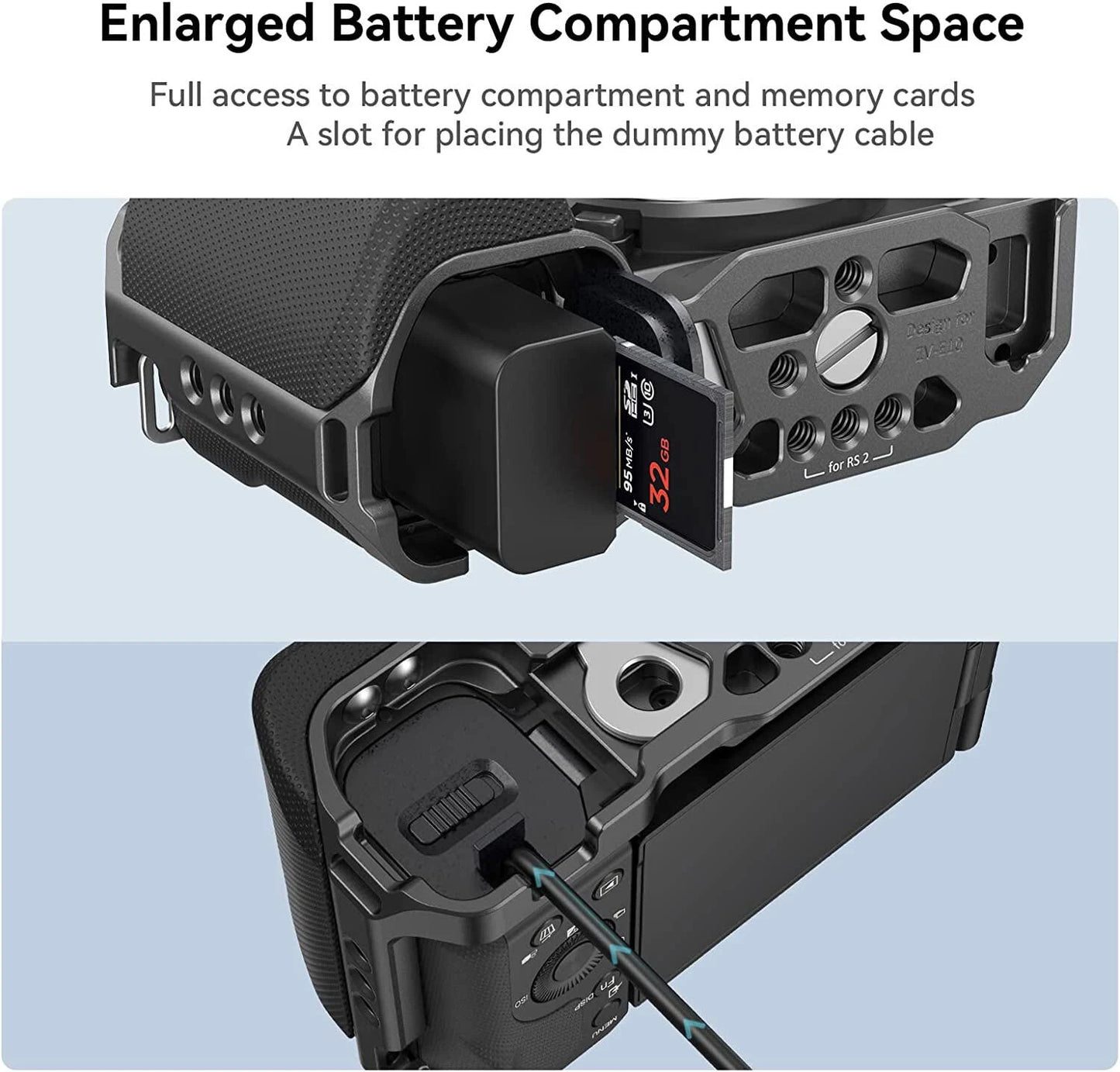 SmallRig Camera Jaula Cage with Grip Para Sony ZV-E10