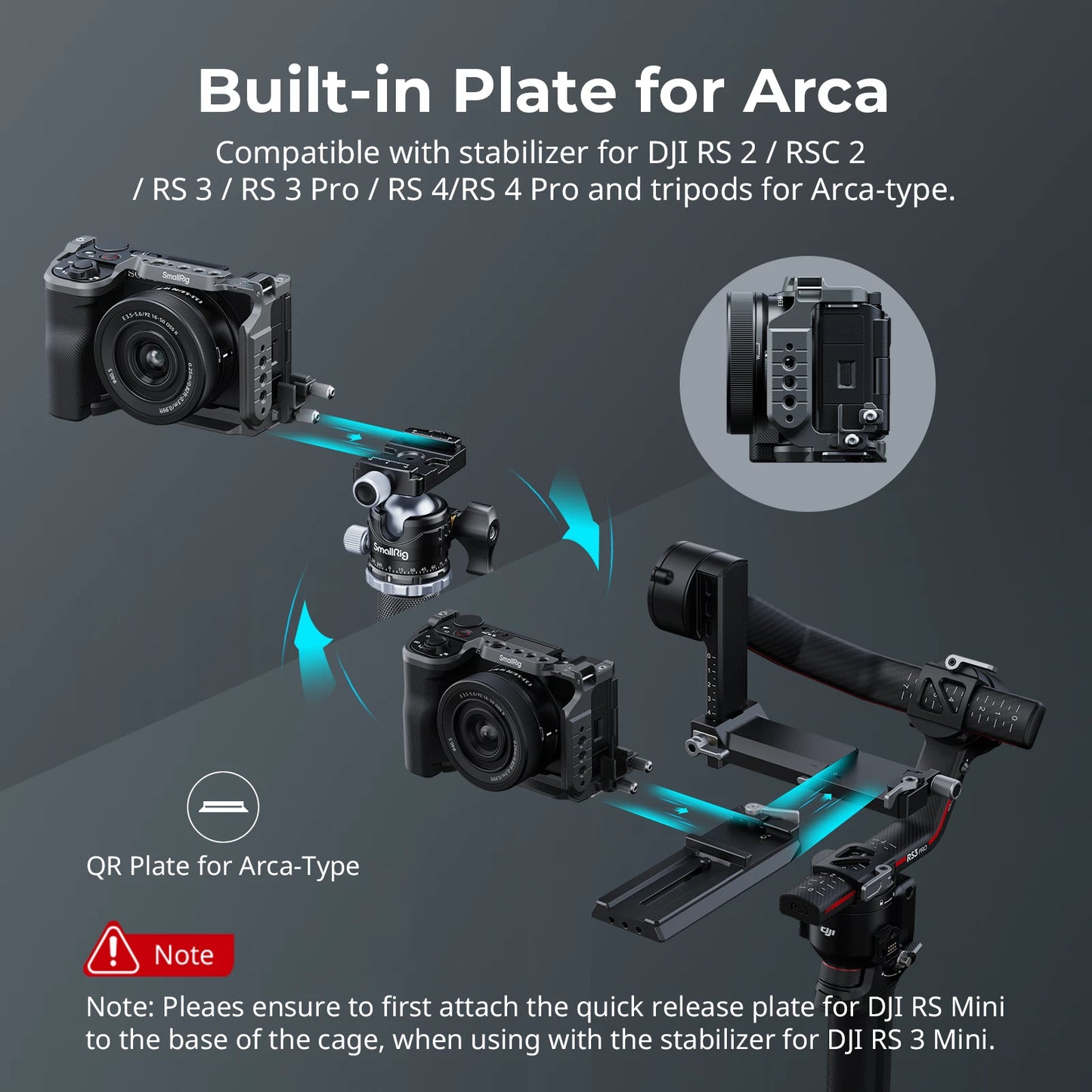 SmallRig Camera Jaula Cage with Grip Para Sony ZV-E10 II