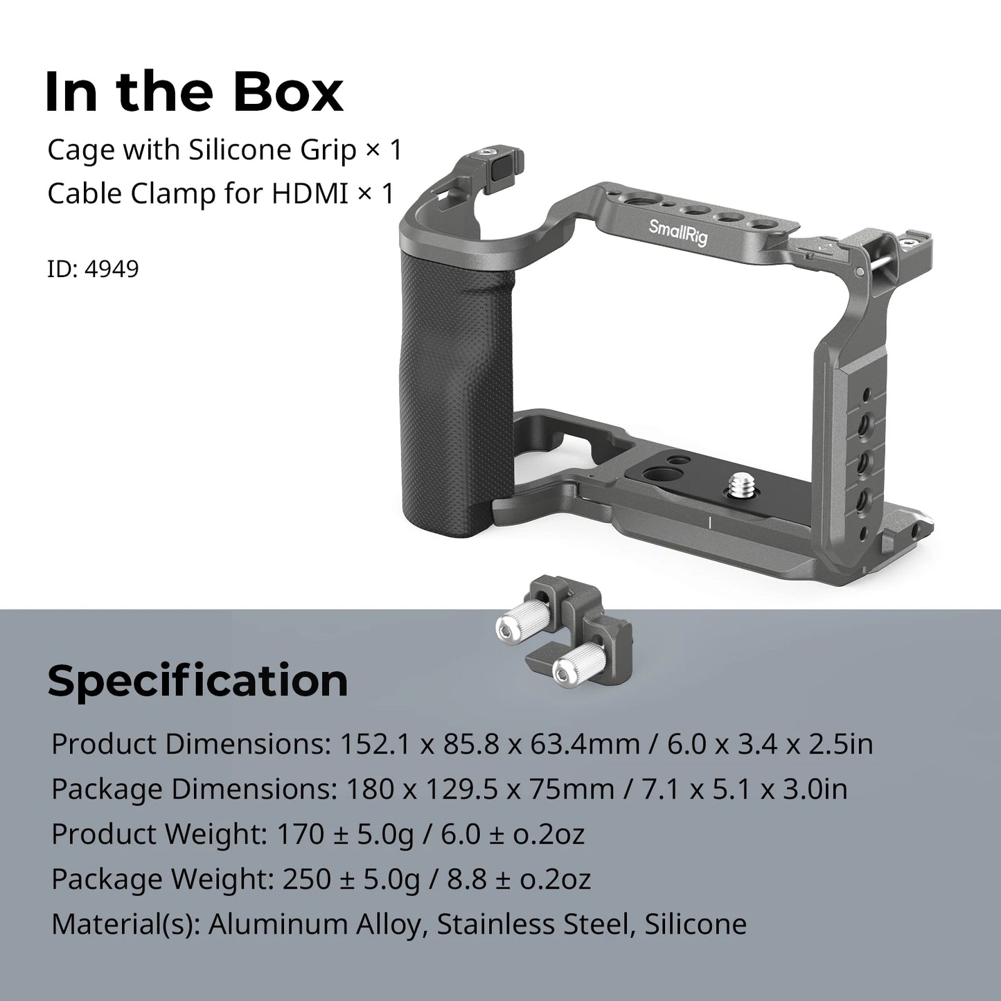 SmallRig Camera Jaula Cage with Grip Para Sony ZV-E10 II