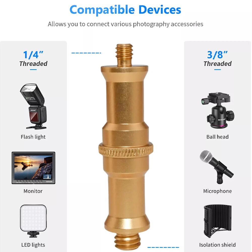 Adaptador de tornillo macho roscado para soporte de iluminación (1/4"- 3/8")