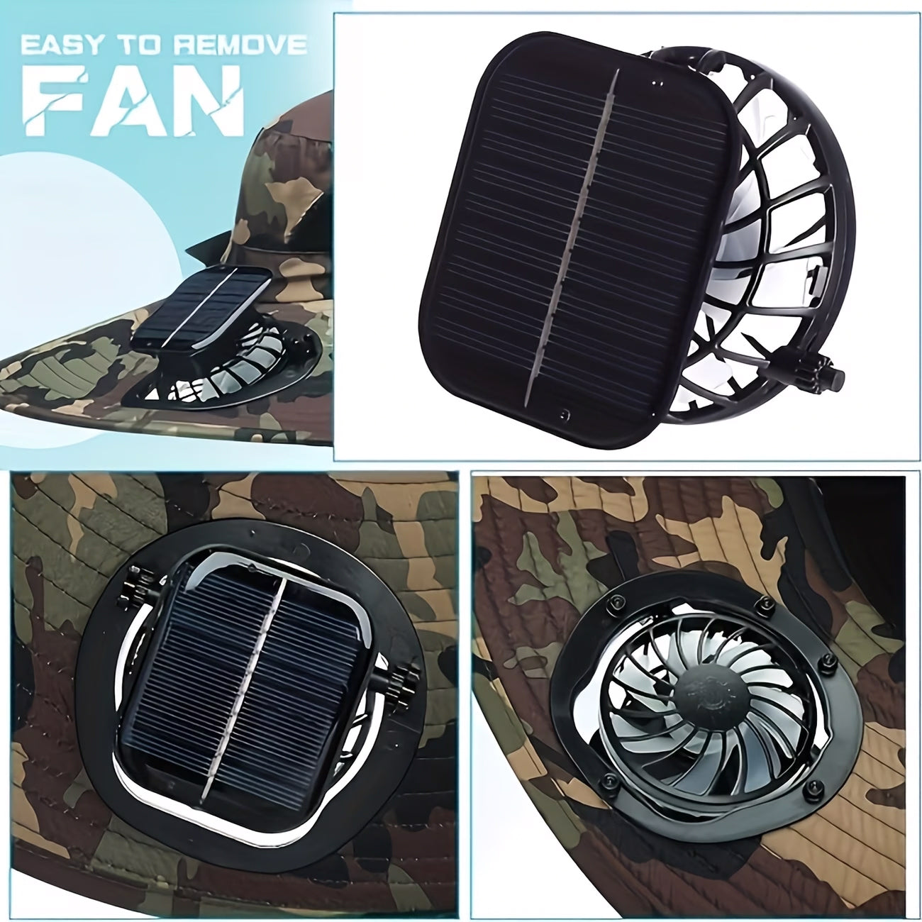 Sombrero De Pesca Con Ventilador Solar Recargable